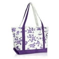 thumbnail image 1 of DALIX Womens Floral Embroidered Tote Bag in Amethyst Purple, 1 of 6