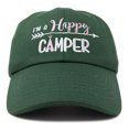 thumbnail image 1 of DALIX Womens Happy Camper Hat Soft Cotton Camping Caps in Dark Green - Pink, 1 of 4