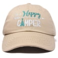 thumbnail image 1 of DALIX Womens Happy Camper Hat Soft Cotton Camping Caps in Khaki - Teal, 1 of 6