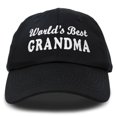 thumbnail image 1 of DALIX Worlds Best Grandma Hat Gift Embroidered Cotton Cap in Black, 1 of 6