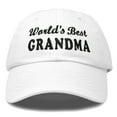 thumbnail image 1 of DALIX Worlds Best Grandma Hat Gift Embroidered Cotton Cap in White, 1 of 6