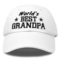 thumbnail image 1 of DALIX Worlds Best Grandpa Dad Hat Grandfather Gift Cotton Cap in White, 1 of 6