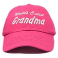 thumbnail image 1 of DALIX Worlds Cutest Grandma Hat Gift Embroidered Cotton Cap in Hot Pink, 1 of 6