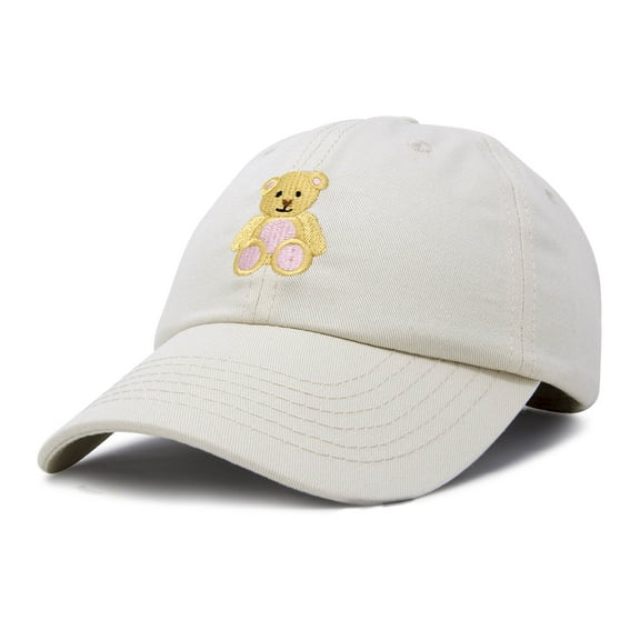 DALIX Youth Cute Teddy Bear Hat Cotton Baseball Cap in Beige