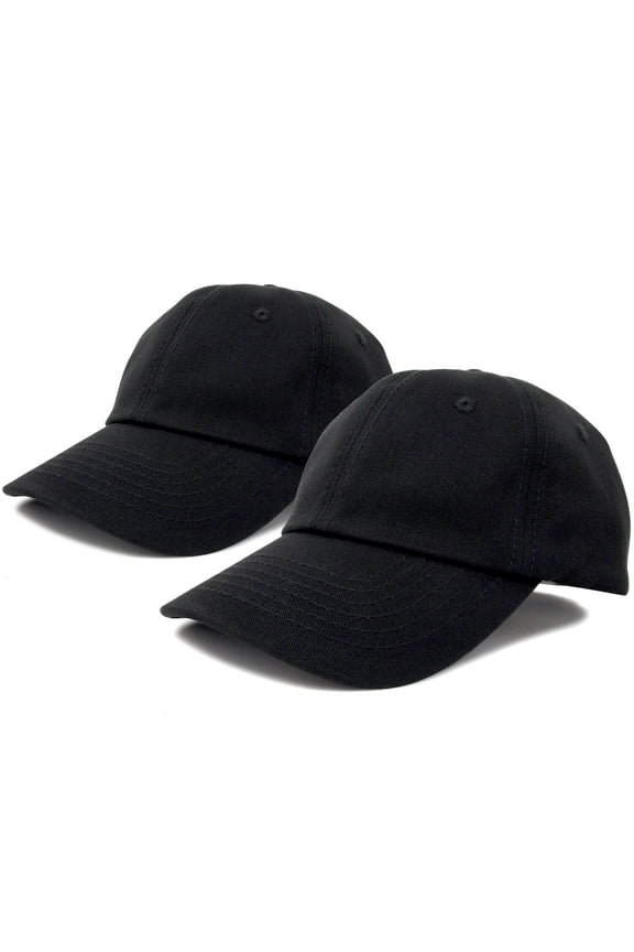 Youth Girls Boys Dad Hats Baseball Caps (Cheap 2 for 1 Deal) in Black