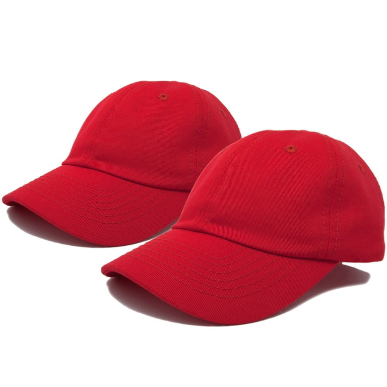 Dalix Youth Girls Boys Dad Hats Baseball Caps 2 for 1 Deal Red