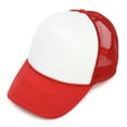 thumbnail image 1 of DALIX Youth Mesh Trucker Cap Adjustable Hat in Red White, 1 of 7