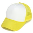 thumbnail image 1 of DALIX Youth Mesh Trucker Cap Adjustable Hat in Yellow White, 1 of 6