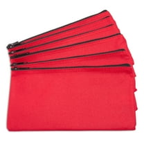 DALIX Zipper Bank Deposit Money Bags Cash Coin Pouch 6 PACK in Red