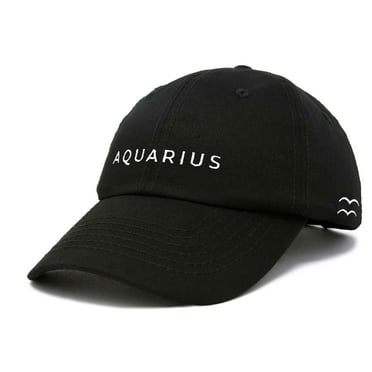 DALIX Zodiac Sign Aquarius Hat Women's Embroidered Baseball Cap in Black