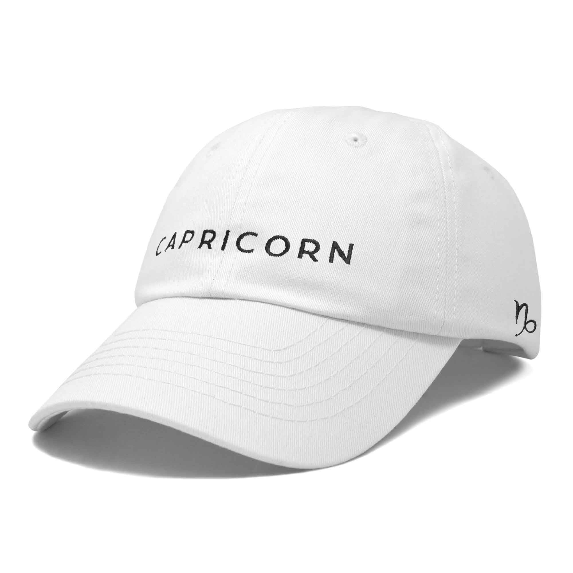 DALIX Zodiac Sign Capricorn Hat Women's Embroidered Baseball Cap in White