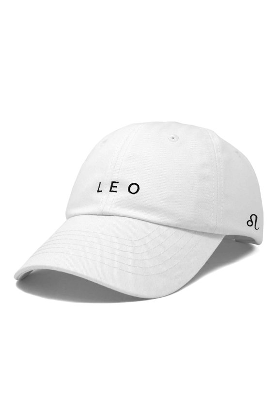 Zodiac Sign Leo Hat Women's Embroidered Horoscope Baseball Cap in White