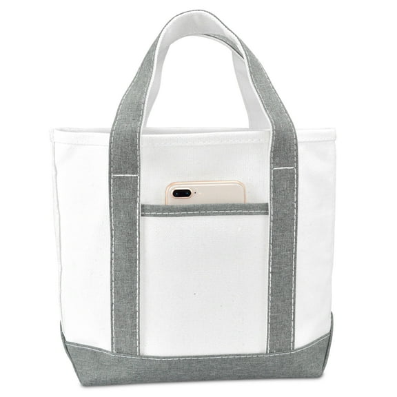 DALIX by DALIX Women's 24oz Cotton Canvas Tote Bag, Gray