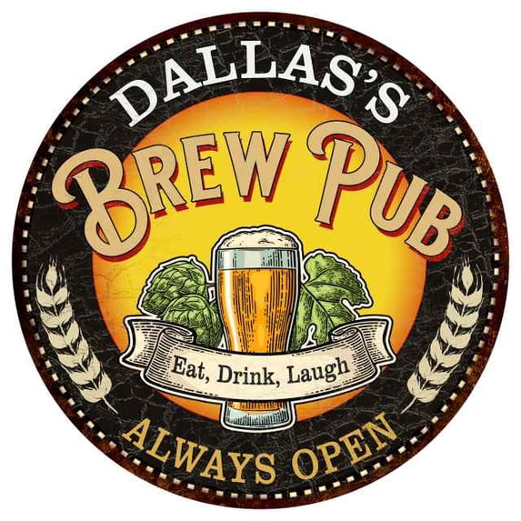 DALLAS'S Beer Pub Man Cave Metal Sign Home Decor 14 inch Round 100140025259