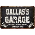 thumbnail image 1 of DALLAS'S Garage Black Grunge Sign 8 x 12 Matte Finish Metal 108120005259, 1 of 1