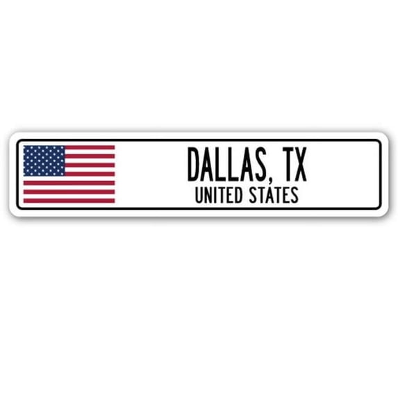 DALLAS TX UNITED STATES Street Sign American flag city country gift