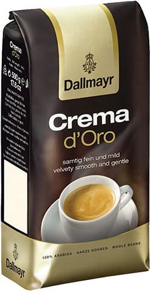DALLMAYR Crema D'Oro Mild Fine Whole Beans - 500 Grams (17.6oz)
