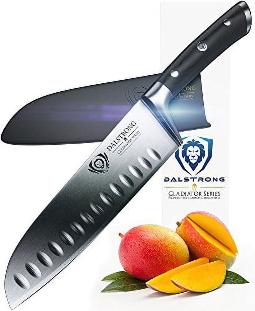Dalstrong 7 Santoku - Valhalla Series - High Carbon Steel - Resin Handle -  Leather Sheath
