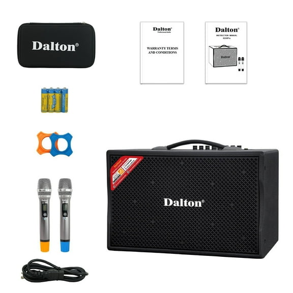 DALTON KS10Pro Portable Bluetooth Speaker for Adults, Kids 300W | 2 UHF Microphones | 10" Woofer | Bass/Treble Adjustment | USB/AUX | Car Outdoor Indoor Party Gifts