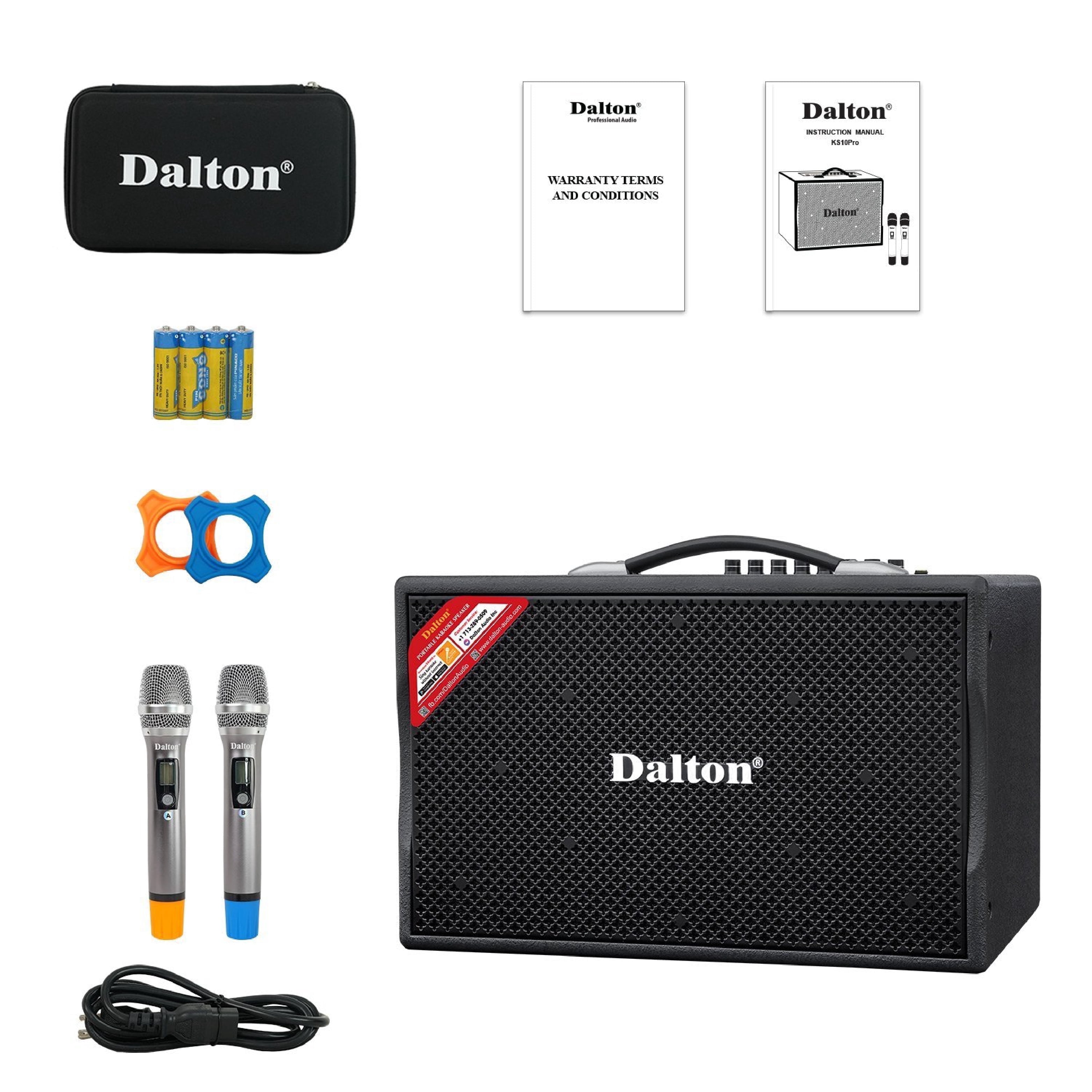 DALTON KS8Pro Portable Bluetooth Speaker for Adults, Kids | 250W | 2 UHF Microphones | 8" Woofer | Bass/Treble Adjustment | USB/AUX | Car Outdoor Indoor Party Gifts