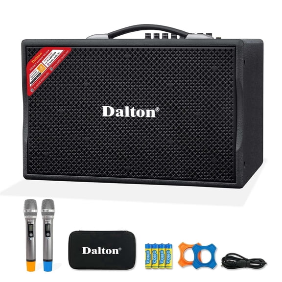 250W RMS Dalton KS8Pro Portable Karaoke Machine for Adults with Bluetooth Speaker, Speakers Bluetooth Wireless System with 8 Inch Subwoofer, Dual Mic Support, USB AUX Inputs for Home and Swimming Pa