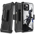 thumbnail image 1 of DALUX Card Holster Kickstand Holster Hybrid Phone Case Cover Compatible with Iphone 15 Pro Max - 6.69 inch (2023) - Gray Forest Warrior, 1 of 3
