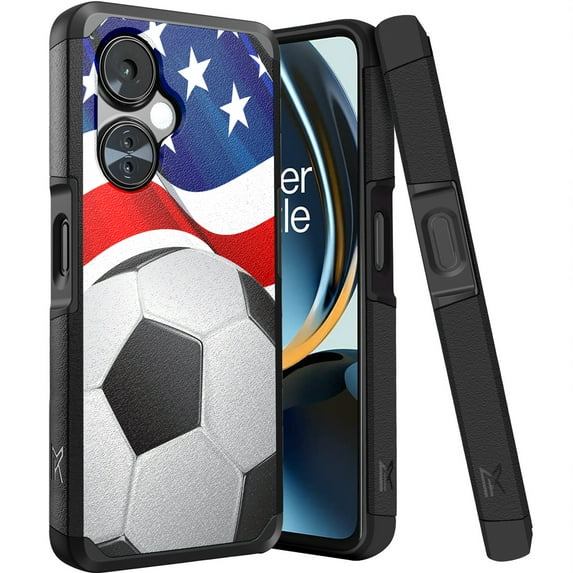 DALUX MetKase Hybrid Slim Phone Case Cover Compatible with OnePlus Nord N30 5G (2023) - Soccer Ball US Flag
