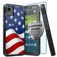 thumbnail image 1 of DALUX MetKase Hybrid Slim Phone Case WITH SCREEN PROTECTOR Compatible with Nokia C110 4G LTE (2023) - New Half Waving US Flag, 1 of 3
