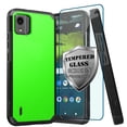 thumbnail image 1 of DALUX MetKase Hybrid Slim Phone Case WITH SCREEN PROTECTOR Compatible with Nokia C110 4G LTE (2023) - Solid Neon Green, 1 of 1