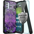 thumbnail image 1 of DALUX MetKase Hybrid Slim Phone Case WITH SCREEN PROTECTOR Compatible with Nokia G310 5G (2023) - Purple Dragonfly, 1 of 3