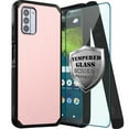thumbnail image 1 of DALUX MetKase Hybrid Slim Phone Case WITH SCREEN PROTECTOR Compatible with Nokia G310 5G (2023) - Solid Blush Pink, 1 of 3