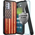 thumbnail image 1 of DALUX MetKase Hybrid Slim Phone Case WITH SCREEN PROTECTOR Compatible with Nokia G310 5G (2023) - US Flag Fence Print, 1 of 3