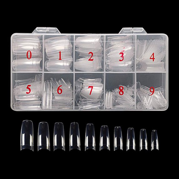 DALX 500 Pcs/set Artificial Nails False Half Nail Art Tips Acrylic UV Gel Assorted Kit with Storage Box