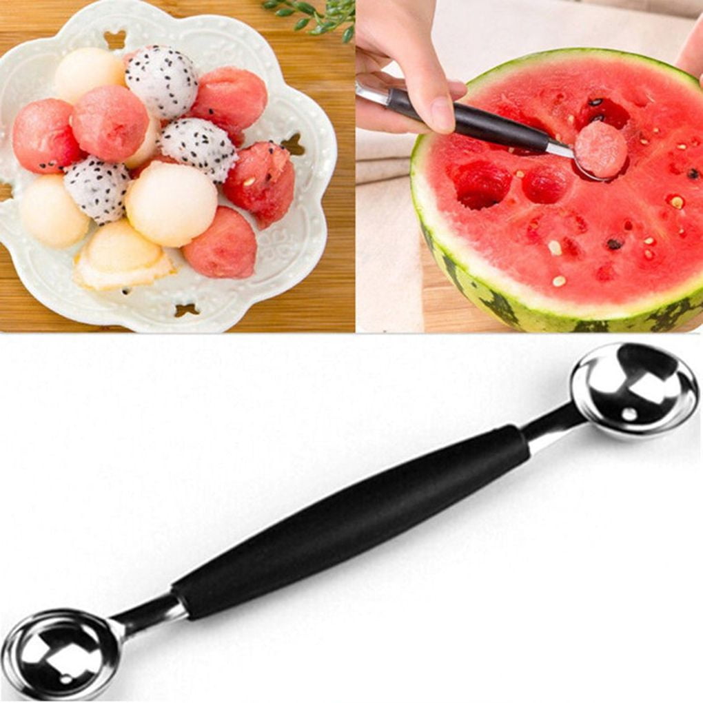 Daoeny 5pcs Melon Baller Scoop Set 4 in 1 Stainless Steel Fruit Scooper Seed Remover Cutter Double Sided Melon Baller Spoon Avocado Cutter Watermelon