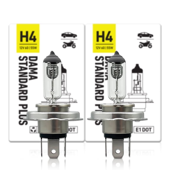DAMA Standard Plus 9003 H4 Halogen Bulbs Pair 3300K 1800lm DOT Street Legal 2X