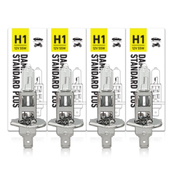DAMA Standard Plus H1 Halogen Bulbs 4-Pack 31093OS 3300K 1700lm DOT Street Legal