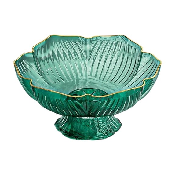 DAMAI 10" Fluted Scalloped Decorative Bowls Moderate Plastic Fruit Bowl for Kitchen Counter, Elegant Wavy Edge Centerpiece Bowls for Home Housewarming Wedding Gift
