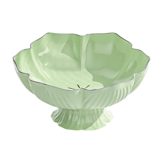 DAMAI 10" Fluted Scalloped Decorative Bowls Moderate Plastic Fruit Bowl for Kitchen Counter, Elegant Wavy Edge Centerpiece Bowls for Home Housewarming Wedding Gift