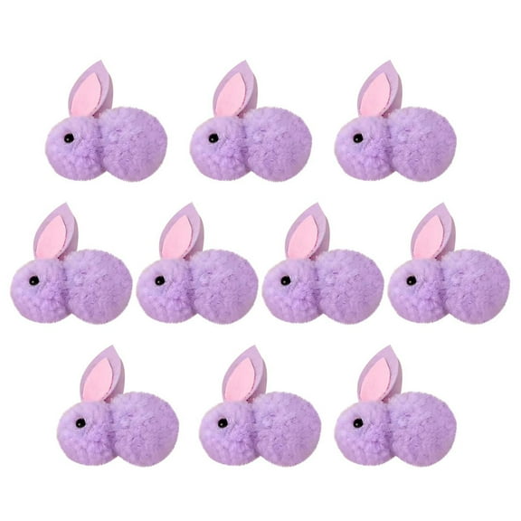 DAMAI 10 Pcs Mini Plush Easter Bunny Animals Ornament, Wool Felt Rabbits, Soft Tiny Stuffed Animals Easter Bunnies Plush Rabbit For Easter Decorations, Diy Hair Clips