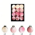 thumbnail image 1 of DAMAI 12 Pcs Velvet Christmas Ornaments Balls,Pink Christmas Tree Decoration Shatterproof Ball with Hanging for Xmas Decorations,Multicolor Pink Beige 65mm/2.55 in, 1 of 7