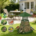 thumbnail image 1 of DAMAI 17.5" Green Metal Squirrel-Proof Bird Feeder,Multi Layer Birds Food Box Feeding Birdcage, Large Hanging Wild Bird Feeders for Outdoors with S-Hook, 1 of 9