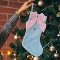 thumbnail image 1 of DAMAI 18 inch Plush Christmas Stocking Short-Pile Fluffy Christmas Hanging Stocking with 3D Bow and Bell Pendant Large Soft Xmas Candy Gift Socks for Family Holiday Xmas Party Decoration, 1 of 6