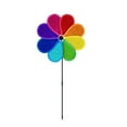 thumbnail image 1 of DAMAI 1PCS 19.7 inch Flower Wind Spinner Sparkly Lawn Pinwheel,Colorful Rainbow Windmill,for Garden Decoration Bird Devices Deterrent to Scare Birds Away（Multicolor）, 1 of 7
