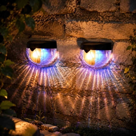 DAMAI 2 Pack Solar Outdoor Lights for Wall, Waterproof Motion Sensor Security Wall Lamps with Wireless Auto On Off Solar Powered Design, Garden Courtyard Porch Fence Driveway Night Lighting Sconce