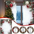 thumbnail image 1 of DAMAI 2 Pcs Christmas Ball Holiday Printed Curtains, 2D Flat Printed Red Luxury Xmas Print Curtains with Snowflakes and Pine Branches for Living Room Bedroom Holiday Décor(39x87 In), 1 of 5