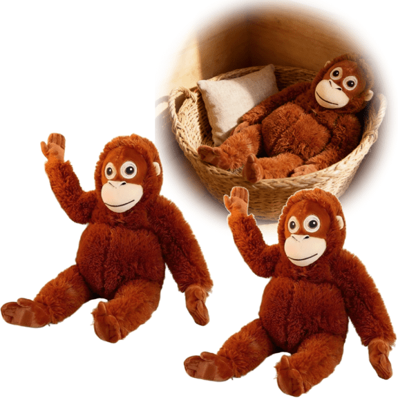 DAMAI 2 Pcs Punch Monkey Plush - 25.9" Large Orangutan Stuffed Animal with Hanging Straps, Teddy Plushies Eco-Friendly Plush Material Monkey Plush for Room Decor & Birthday Gift
