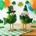 thumbnail image 1 of DAMAI 2 Pcs St Patricks Day Bird Decor, Handmade Irish Bird Plush with Lucky Clover Hat for Home Table Centerpiece, Green Bird Ornament Party Supplies (A+B, 2 Pcs Set), 1 of 4