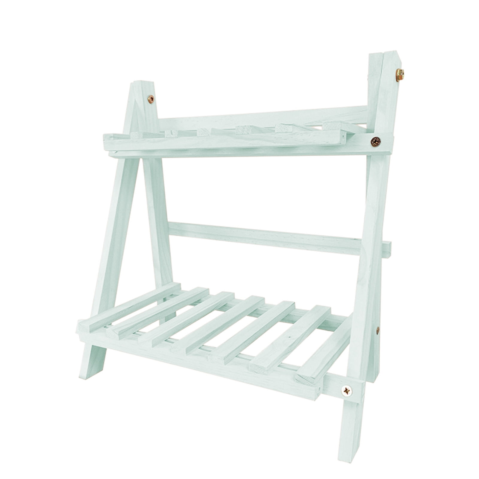 DAMAI 2-Tier Foldable Wooden Desktop Storage Shelf,Mini Ladder Shelves ...