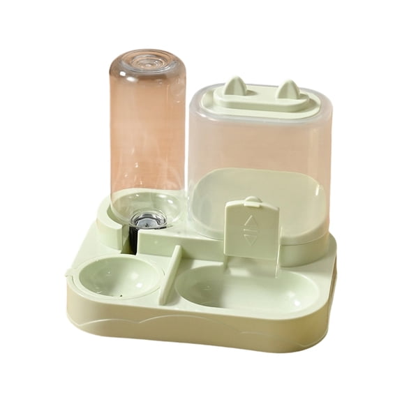 DAMAI 2-in-1 Automatic Pet Feeder, Double Bowl Water Dispenser Set, Gravity Self Feeding Station with Large Capacity Compact Design, Detachable Feeding Bowl for Small Medium Dog Puppy Kitten Cat