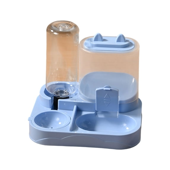 DAMAI 2-in-1 Automatic Pet Feeder, Double Bowl Water Dispenser Set, Gravity Self Feeding Station with Large Capacity Compact Design, Detachable Feeding Bowl for Small Medium Dog Puppy Kitten Cat